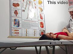 the gynecologist fingers the patient's ass and fucks her with a big cock in the hospital