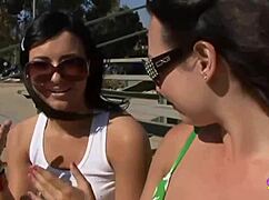 lesbian skater girl follows brunette back home to use anal sex toys on themselves 😈