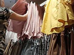 completely caught in dressing room during blowjob - letty black