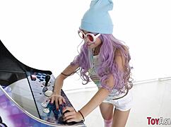 Wow, that petite Asian teen rides the monster cock so hard!