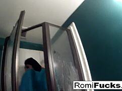 romi says, 'lick my big tits and pussy'