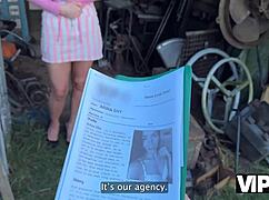 Intense Fuck In Backyard With Debtor In Leather Lingerie