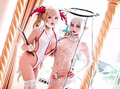 Xuxu cosplay jerk off challenge with cum game