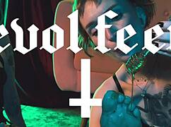 Brunette goddess licks honey off toes in group domination pov.