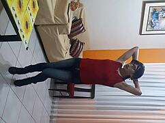 Sexy and sweet transsexual in lingerie outdoors