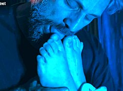 craving attention for my pussy and feet, licking and deepthroating in lesbian scene with toys