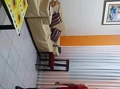 Sexy and sweet transsexual in lingerie outdoors