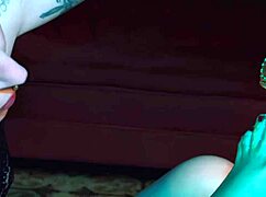 Brunette goddess licks honey off toes in group domination pov.