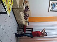 Sexy and sweet transsexual in lingerie outdoors