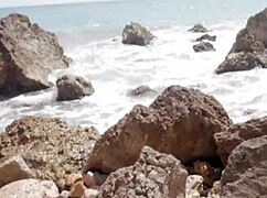 Fucking stepsister on beach, public outdoor sex