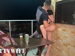 Blonde Wife Fucks Stud In Front Of Humiliated Cuckold.