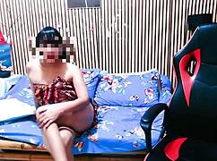 Feeling excited during sexy private striptease, undressing slowly to reveal curvy legs and beautiful body