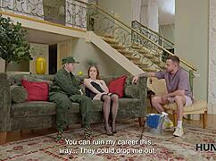 performing in front of a guard of honor