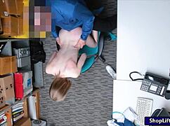 Skinny shoplifter pounded by lp officer