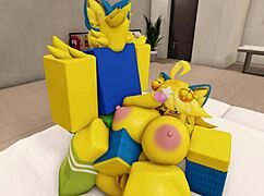 furry noob couple fucking in a modern robloxian house