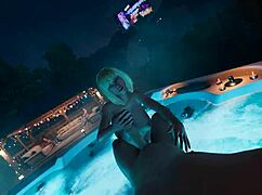 Brittney jerks off cum player at house party 😏