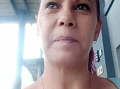 Milf flashes tits and pussy in public