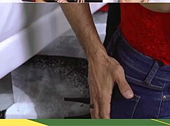 big assed milf stepmom enjoys tight action in kitchen with stepson