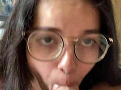 Nerd Brunette Deep Blowjob On Wellington Prado's Big Dick