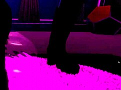 Petite gothic teen engages in BDSM pegging with a guy in VR