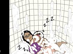 i watched the futanari in the female trio get assfucked and cumshot in the bathroom