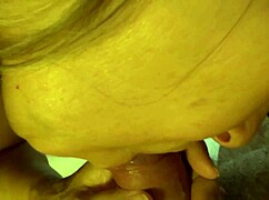 Naughty housewife deepthroats monster cock