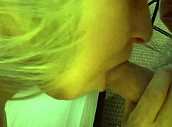 Naughty housewife deepthroats monster cock