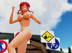 naked girl dancing part 1 in public with bouncing boobs and big ass