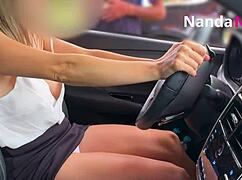 Naughty Wife FLASHES Tits And Pays With Panties At Gas Station