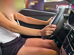 Naughty Wife FLASHES Tits And Pays With Panties At Gas Station