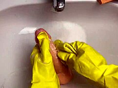 Housewife Cleans Toy After Use