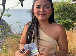 beautiful latina cheats with stranger for cash