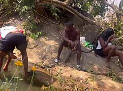 We Nearly Got Caught Fucking Ebony Babe with Big Ass by the Riverside