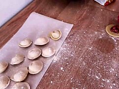 my stepsister was hungry, so i made her dumplings and then fucked her hard! what a first time experience.