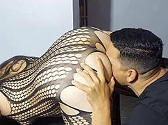 close up of curvy arab babe in sexy lingerie with small tits