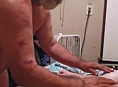 bouncing tits while licking and toy fucking her ass and pussy