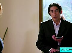 Blonde Masseuse Explains Nuru Massage To Client Lauren Phillips David Lee