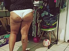 Chubby Mexican BBW Cleans The Room Voyeuristically.