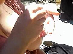 Huge Tits Gf Rubbing On Her Tits In Public