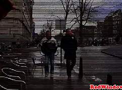 Slutty dutch hooker sucks and jerks guys cock