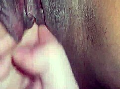 black wet pussy gets fingered by white guy