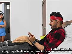 Latina Teen Blows Roomie's Hard Cock!