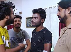 Desi bhabhi enjoys home gathering with four local boys