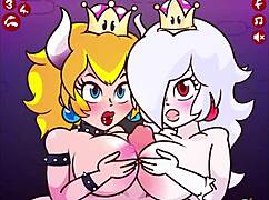 Bowsette and boosette love hard cocks in 3some.