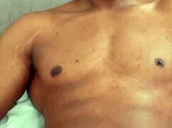 Big muscular bodybuilder shows off monster cock