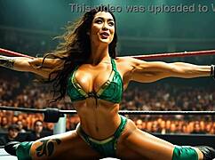 amazon wrestler flexing huge muscles!