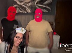 Mexican marinera gets fucked by two captains in boat