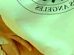 milf wife exposes shaved pussy and tits outdoors