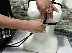 Learn how to tie breasts in BDSM tutorial