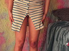 lifted her skirt and fucked her thighs?